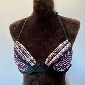 Xhilaration Black w/ Sequins & Beading Bikini Top